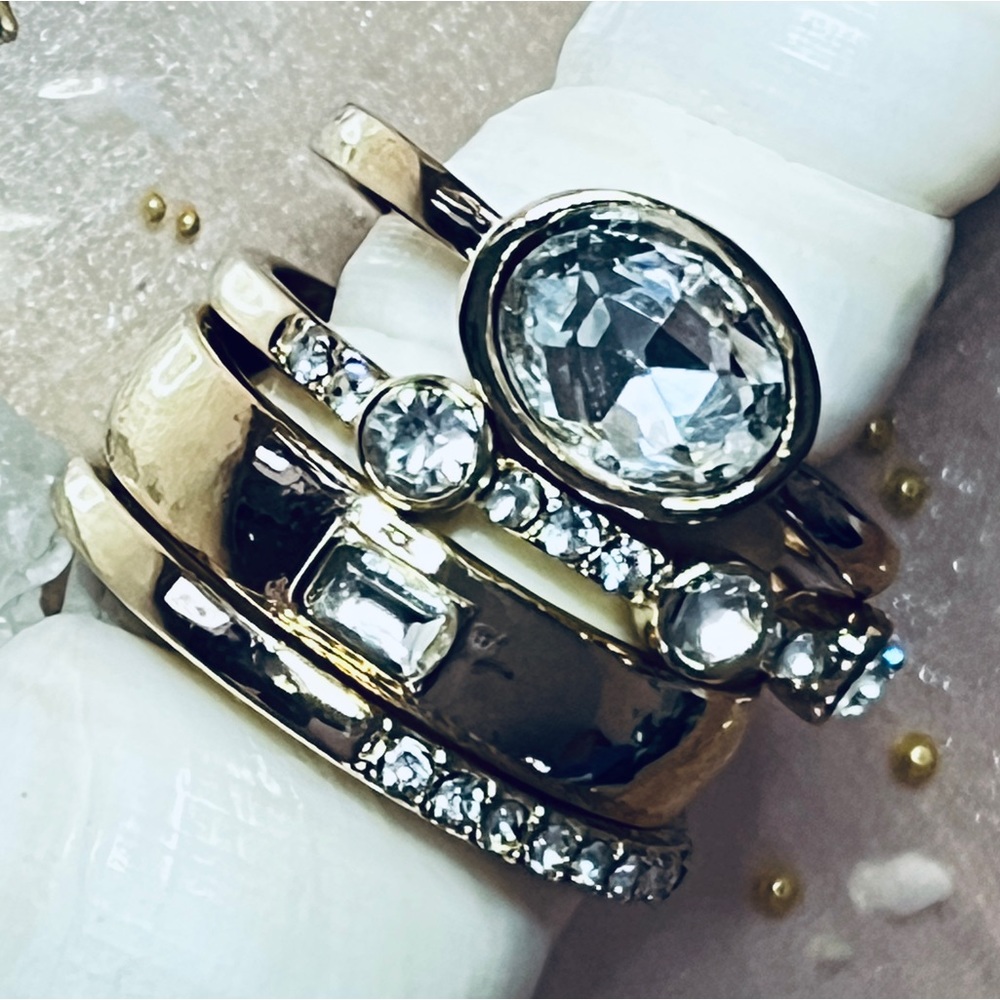 Rhinestone Stackable Ring Set - Picture 6 of 12
